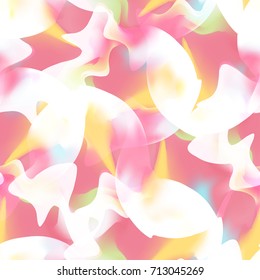 Vector seamless exotic abstract background. Colorfull modern camouflage. Trendy print with elements of digital watercolor art good for fabrics, cloths, sportswear, wallpaper, banners, advertisements.