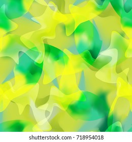 Vector seamless exotic abstract background. Colorfull modern camouflage. Trendy print with elements of digital watercolor art good for fabrics, cloths, sportswear, wallpaper, banners, advertisements.