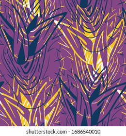 Vector seamless exotic floral abstract pattern. 