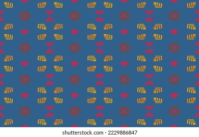 Vector seamless fabric home or wallpaper design. Abstract ethnic pattern with geometric elements. Pattern geo colorful for background, carpet, clothing, wrapping, batik, illustration, embroidery style