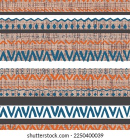 Texturas de tela sin fisuras vectoriales con patrón folclórico geométrico, papel tapizado, lino, pañuelo, tela, tejidos, papel tapizado