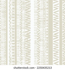 Vector seamless fabric textures with geometric folk pattern, wallpaper, linen, scarf, fabric, woven, wallpaper sand beige white colours