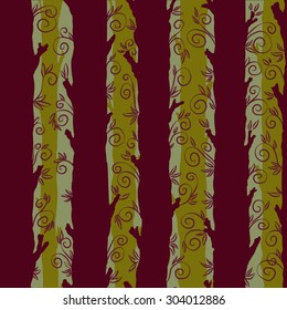 Vector seamless fabulous tree trunks