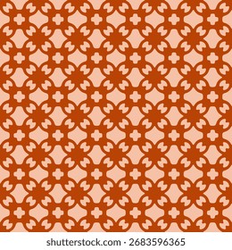 Vector seamless festive pattern with lattice. Vintage geometric Christmas background texture with curved grid, floral ornament. Bright holiday design for wallpaper, decor, print, packaging, wrap
