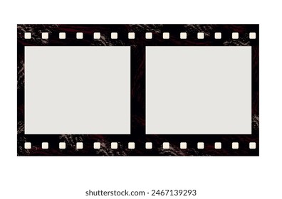 Vector seamless filmstrip on white background. Frames of film, grungy photo frames, with free copy space, vector
