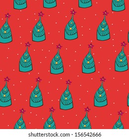 The vector seamless with fir-tree