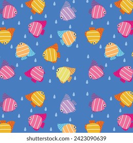 Vector seamless fish pattern design