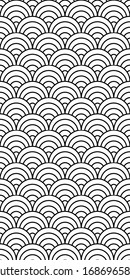 Vector seamless fish scales pattern. Beautiful oriental ornament. Design for fabric, textile, wallpaper, wrapping