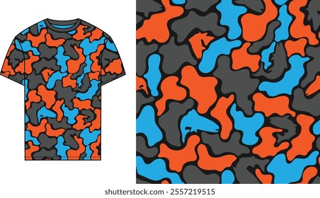 vector seamless fishing camouflage design, duck hunter camo pattern