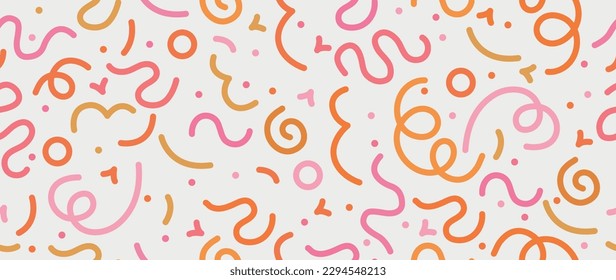 Vector seamless flat background. Colorful beautiful shapes. Minimalist cartoon style. Suitable for textile design, wallpaper, cover, screensaver, etc.