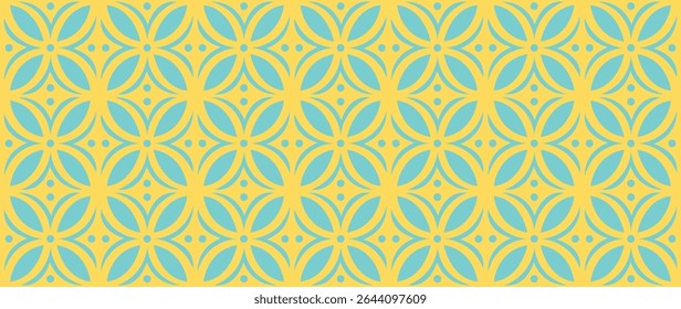 Vector seamless flat background. Colorful beautiful shapes. Minimalist cartoon style. Suitable for textile design, wallpaper, cover, screensaver, etc.