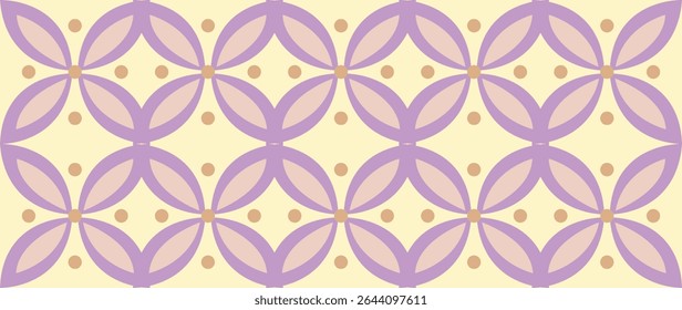Vector seamless flat background. Colorful beautiful shapes. Minimalist cartoon style. Suitable for textile design, wallpaper, cover, screensaver, etc.