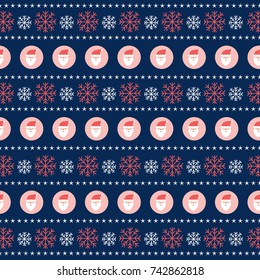 Vector seamless flat pattern with icons of Happy New Year and Christmas Day. Design background poster,card, typography wrapper image