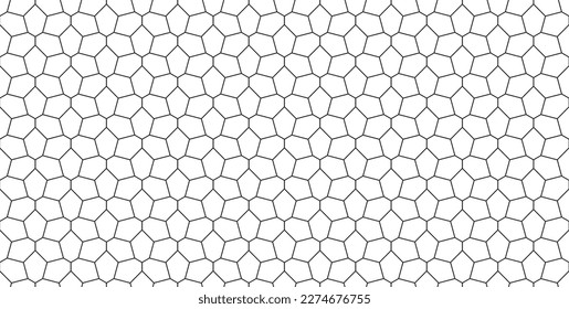 Control de pavimento sin costura vectorial en el suelo. Textura de la cuadrícula del pentágono. Idea de fondo de pantalla digital.