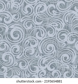 Vector seamless floral abstracr pattern with curve elements