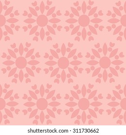 Vector seamless floral abstract texture in shades of pink