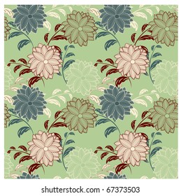 vector seamless floral background .4 clipping masks