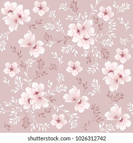 vector seamless floral background with cherry blossom pattern