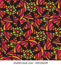 Vector seamless floral background. Decorative hand drawn colorful pattern. Texture for web, print, wallpaper, home decor, spring summer fashion fabric, textile, invitation background