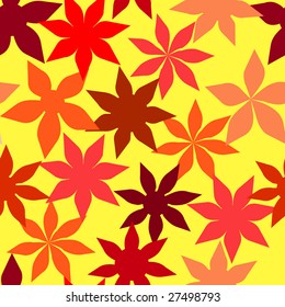 Vector. Seamless floral background with hot colors. See more floral background inside of my portfolio.