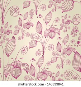 Vector Seamless floral background Illustration