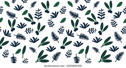 Vector seamless floral background. leaf pattern Seamless pattern hand-drawn with tropical leaves. Background for printing on environmental topics.