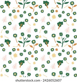 Vector seamless floral background. leaf pattern Seamless pattern hand-drawn with tropical leaves. Background for printing on environmental topics.