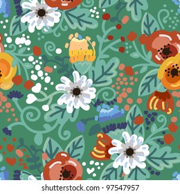 vector seamless floral beautiful texture