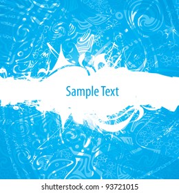 Vector seamless floral blue background