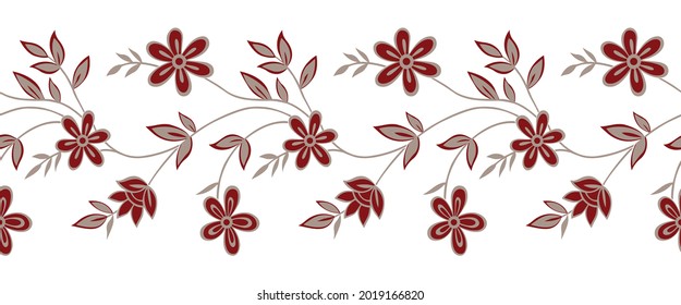 Vector seamless floral border design