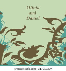 Vector seamless floral border. Vintage color. Element for design. For decorating of invitations, greeting cards, decoration for bags and clothes