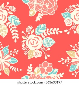 Vector seamless floral colorful pattern