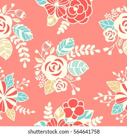 Vector seamless floral colorful pattern