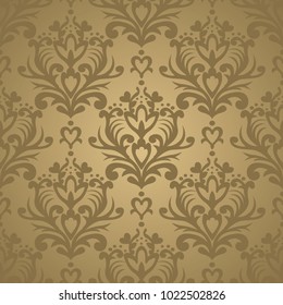 Vector seamless floral damask pattern. Rich ornament, old Damascus style. Royal victorian seamless pattern for wallpapers, textile, wrapping, wedding invitation. EPS10