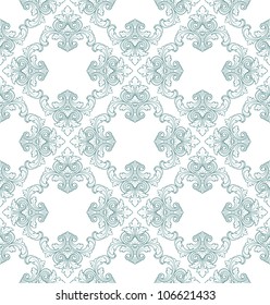 Vector seamless floral damask pattern for wedding invitation or vintage abstract background