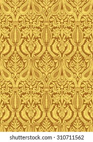 Vector seamless floral damask pattern for wedding invitation or vintage abstract background