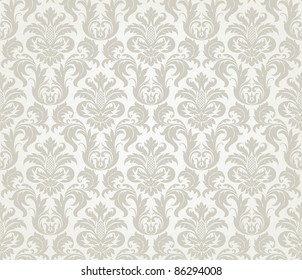 Vector seamless floral damask pattern for wedding invitation or vintage abstract background