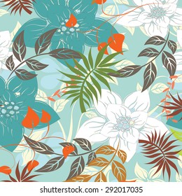 Vector seamless floral flowers