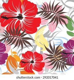 Vector seamless floral flowers