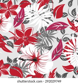 Vector seamless floral flowers texture