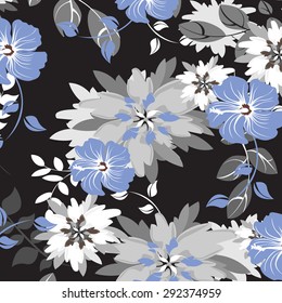 Vector seamless floral flowers texture background