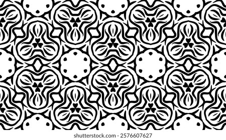 Vector seamless floral geometric pattern. Abstract stylish background for Modern graphic design.