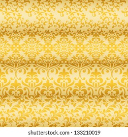 Vector seamless floral golden borders