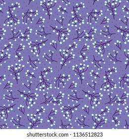 Vector seamless floral grunge pattern with small flowers. Cute ditsy vintage print with dots for cute baby fashion. Botanical grunge retro texture with dots. Elegant modern floral ditsy background