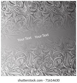 vector seamless floral monochrome abstract pattern, place for your text,  clipping masks