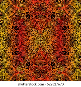Vector seamless floral ornament. Unique design for wrapping paper, wallpaper. Pattern for printing on fabric. Decor for textiles, spa, phone covers, a notebook, mugs. 
Print. Meditation. Abstraction.