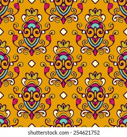 Vector Seamless floral paisley pattern design for wallpaper and fabric