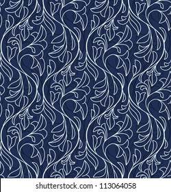 Vector seamless floral pattern - abstract vintage background