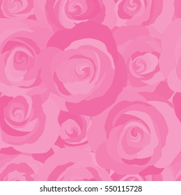 Vector seamless floral pattern with abstract pink roses.