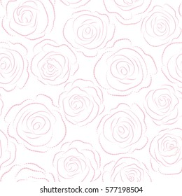 Vector seamless floral pattern with abstract neutral roses silhouette.